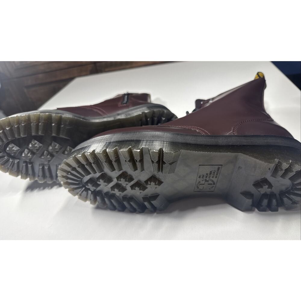Dr. Martens Jadon Burgundy Smooth Leather Platform Boots US Men 11 Women 12 New - Picture 8 of 13